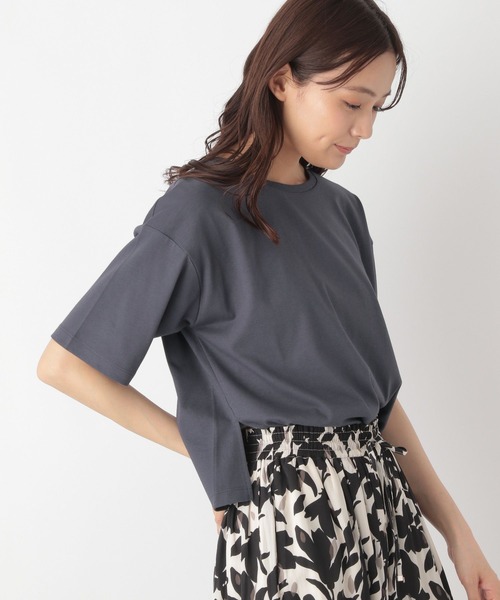 トップス mee. セール】汗染み軽減クロップドT半袖/133561（Tシャツ/カットソー