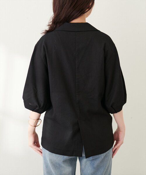 natural couture（ナチュラルクチュール）の「綿麻コクーンスリーブジャケット（その他アウター・レディース・ライトベージュ/ブラック/モカ・FREE）」の18枚目の写真