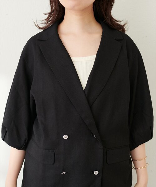 natural couture（ナチュラルクチュール）の「綿麻コクーンスリーブジャケット（その他アウター・レディース・ライトベージュ/ブラック/モカ・FREE）」の19枚目の写真