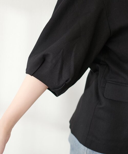 natural couture（ナチュラルクチュール）の「綿麻コクーンスリーブジャケット（その他アウター・レディース・ライトベージュ/ブラック/モカ・FREE）」の20枚目の写真