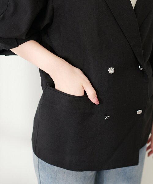 natural couture（ナチュラルクチュール）の「綿麻コクーンスリーブジャケット（その他アウター・レディース・ライトベージュ/ブラック/モカ・FREE）」の21枚目の写真