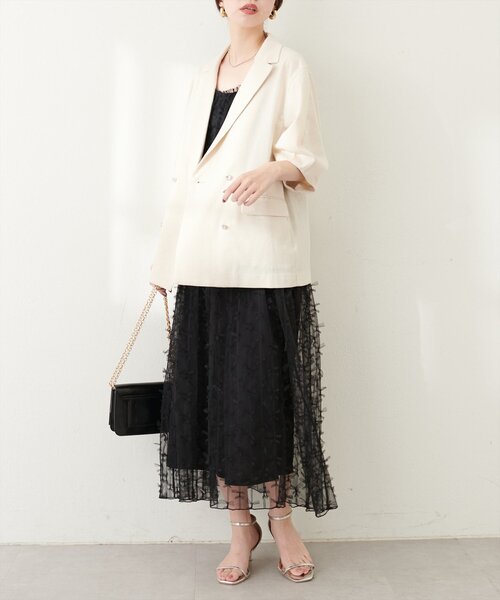 natural couture（ナチュラルクチュール）の「綿麻コクーンスリーブジャケット（その他アウター・レディース・ライトベージュ/ブラック/モカ・FREE）」の15枚目の写真