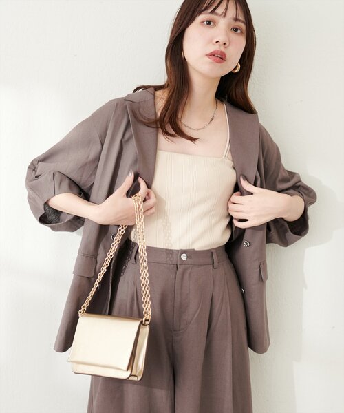 natural couture（ナチュラルクチュール）の「綿麻コクーンスリーブジャケット（その他アウター・レディース・ライトベージュ/ブラック/モカ・FREE）」の10枚目の写真