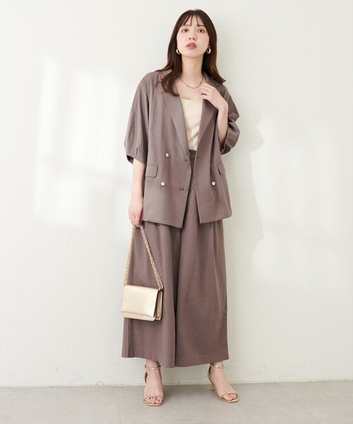 natural couture（ナチュラルクチュール）の「綿麻コクーンスリーブジャケット（その他アウター・レディース・ライトベージュ/ブラック/モカ・FREE）」の11枚目の写真