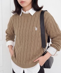 【U.S. POLO ASSN.】25AW新色追加 ロイヤルバルキーケーブルニット メンズ、ウィメンズで着れるサイズ展開!
