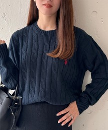 U.S. POLO ASSN.（ユーエスポロアッスン）の「【U.S. POLO ASSN.】25AW新色追加　ロイヤルバルキーケーブルニット（ニット/セーター）」