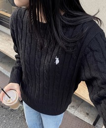 【U.S. POLO ASSN.】25AW新色追加　ロイヤルバルキーケーブルニット　メンズ、ウィメンズで着れるサイズ展開！