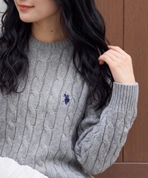 U.S. POLO ASSN.（ユーエスポロアッスン）の「【U.S. POLO ASSN.】25AW新色追加　ロイヤルバルキーケーブルニット　メンズ、ウィメンズで着れるサイズ展開！（ニット/セーター）」