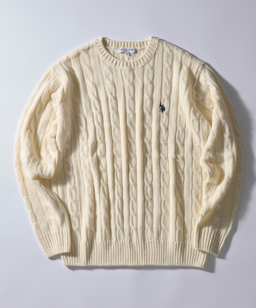 U.S. POLO ASSN.(ユーエスポロアッスン)の「【U.S. POLO ASSN.】25AW新色追加 ロイヤルバルキーケーブルニット メンズ、ウィメンズで着れるサイズ展開!(ニット/セーター・レディース・ネイビー/ホワイト/レッド/グリーン/グレー/ブラック/ベージュ/ワイン・S/M/L/XL)」の9枚目の写真