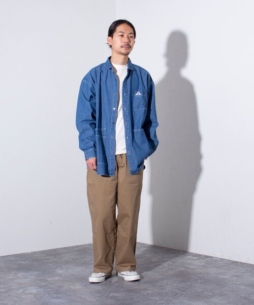 GEVACO(ゲバコ)の「【GEVACO/ゲバコ】デニムショールカラーワークシャツ カバーオール(シャツ/ブラウス・メンズ・インディゴブルー/ブルー・S/M/L)」の5枚目の写真