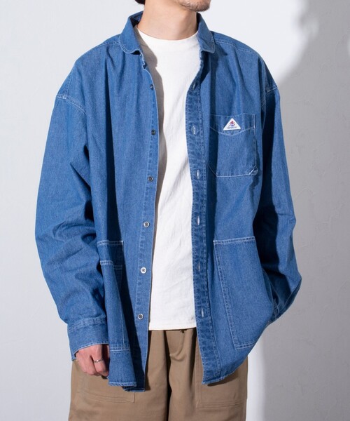 GEVACO(ゲバコ)の「【GEVACO/ゲバコ】デニムショールカラーワークシャツ カバーオール(シャツ/ブラウス・メンズ・インディゴブルー/ブルー・S/M/L)」の8枚目の写真