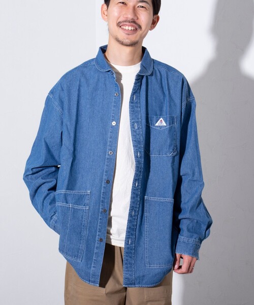 GEVACO(ゲバコ)の「【GEVACO/ゲバコ】デニムショールカラーワークシャツ カバーオール(シャツ/ブラウス・メンズ・インディゴブルー/ブルー・S/M/L)」の11枚目の写真