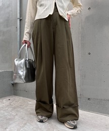 CIAOPANIC TYPY | タックチノ折り返しワイドストレートパンツ(チノパンツ)