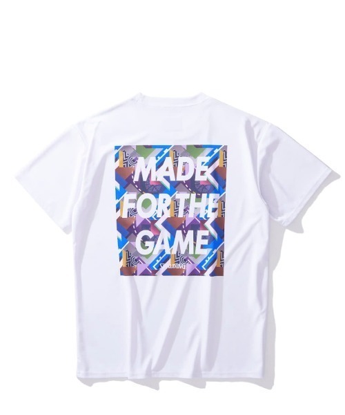 SPALDING(スポルディング)の「【SPALDING/スポルディング】Tシャツ ジオメトリック メイドフォーザゲーム/UVカット吸水速乾バックプリント半袖Tシャツ(Tシャツ/カットソー・メンズ・ホワイト/ブラック・MEDIUM/LARGE)」の5枚目の写真