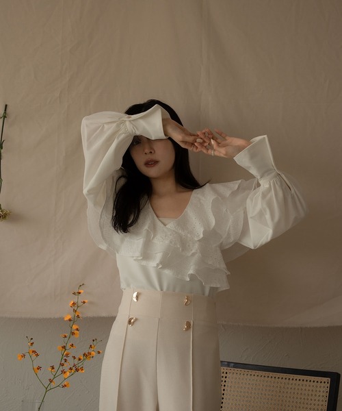 セール】lace tiered blouse / レースティアードブラウス