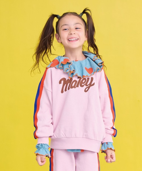 BIG FIELD(ビッグフィールド)の「カラーテープスウェット(スウェット・キッズ・ライトピンク/オフホワイト/ブルー/グレー・80/90/95/100/110/120/130/140/150)」の4枚目の写真