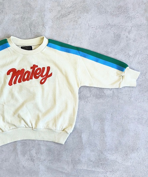 BIG FIELD(ビッグフィールド)の「カラーテープスウェット(スウェット・キッズ・ライトピンク/オフホワイト/ブルー/グレー・80/90/95/100/110/120/130/140/150)」の2枚目の写真