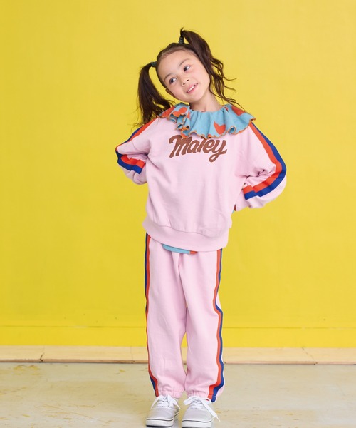 BIG FIELD(ビッグフィールド)の「カラーテープスウェット(スウェット・キッズ・ライトピンク/オフホワイト/ブルー/グレー・80/90/95/100/110/120/130/140/150)」の8枚目の写真