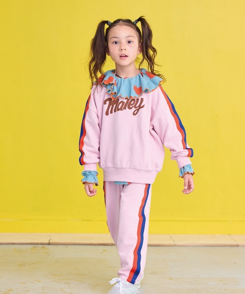 BIG FIELD(ビッグフィールド)の「カラーテープスウェット(スウェット・キッズ・ライトピンク/オフホワイト/ブルー/グレー・80/90/95/100/110/120/130/140/150)」の9枚目の写真