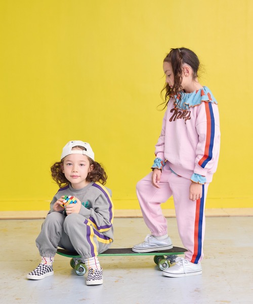 BIG FIELD(ビッグフィールド)の「カラーテープスウェット(スウェット・キッズ・ライトピンク/オフホワイト/ブルー/グレー・80/90/95/100/110/120/130/140/150)」の21枚目の写真