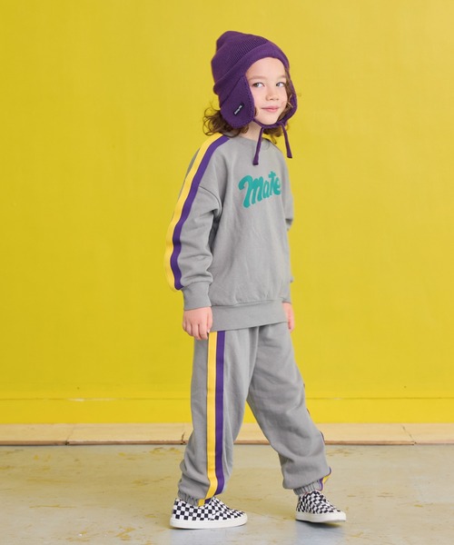 BIG FIELD(ビッグフィールド)の「カラーテープスウェット(スウェット・キッズ・ライトピンク/オフホワイト/ブルー/グレー・80/90/95/100/110/120/130/140/150)」の6枚目の写真