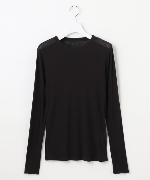 23区(ニジュウサンク)の「【SLOW/一部店舗限定】シアーリブロンTEE クルーネック カットソー(Tシャツ/カットソー・レディース・ライトグレー系/ブラック系/ホワイト系/スモーキーグリーン系・38/40)」の7枚目の写真