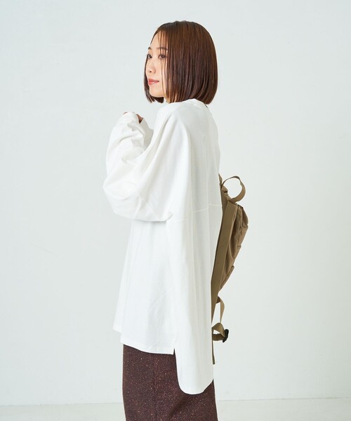 FREAK'S STORE(フリークスストア)の「限定展開 フットボール ロング スリーブ Tシャツ(Tシャツ/カットソー・レディース・ブラック/オリーブ/オフホワイト/ナチュラル/杢グレー/ブルー/ブラウン/ピンク/ネイビー/ピンク系その他・フリ-)」の20枚目の写真