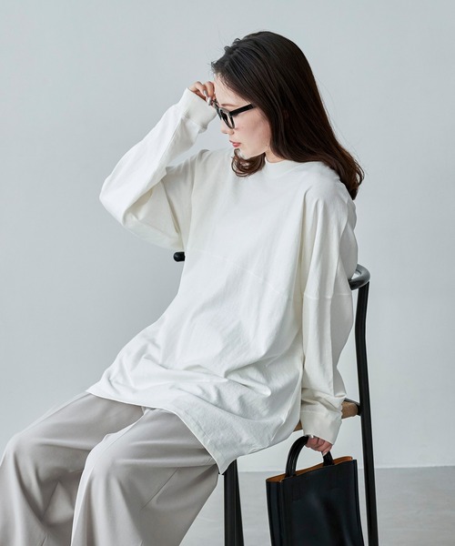 FREAK'S STORE(フリークスストア)の「限定展開 フットボール ロング スリーブ Tシャツ(Tシャツ/カットソー・レディース・ブラック/オリーブ/オフホワイト/ナチュラル/杢グレー/ブルー/ブラウン/ピンク/ネイビー/ピンク系その他・フリ-)」の19枚目の写真