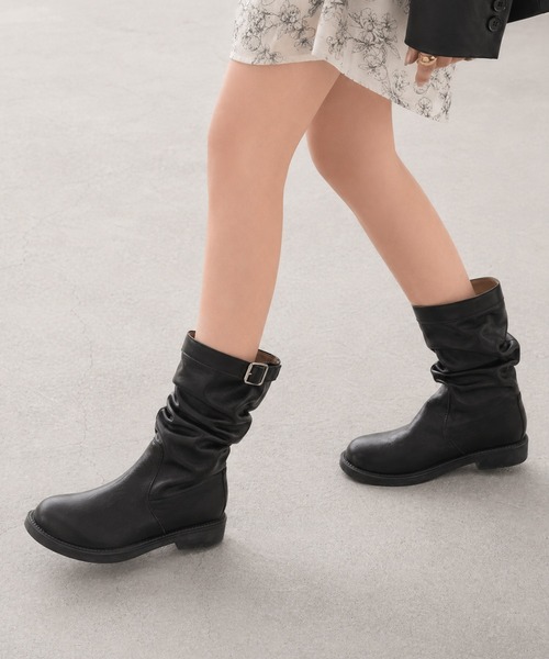 shoes365(シューズスリーシックスファイヴ)の「【shoes365】バックル付き 革ブーツ(ブーツ・レディース・ブラック/ブラウン・22.5cm/23.0cm/23.5cm/24.0cm/24.5cm/25.0cm)」の15枚目の写真