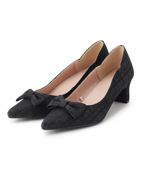 couture brooch（クチュールブローチ）の「サイドカットリボンパンプス（パンプス・レディース・ナチュラル/ブラック・30/35/45）」の3枚目の写真