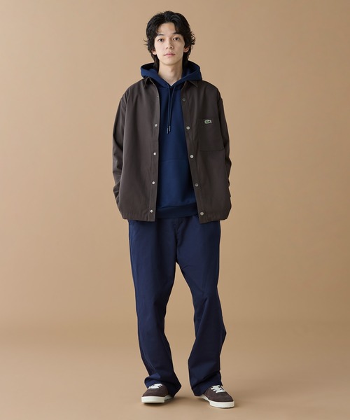 ココ‼️Lacoste ブラック ブルゾン Lacoste Erkek Classic Fit Dik Yaka Baskılı Siyah Sweatshirt