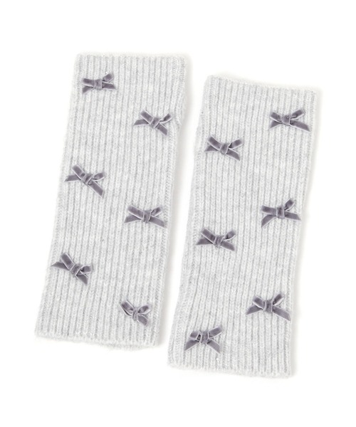 niko and...(ニコアンド)の「オリジナルリボン付きア-ムウォーマー(アームカバー・レディース・ブラック/グレー・FREE)」の2枚目の写真