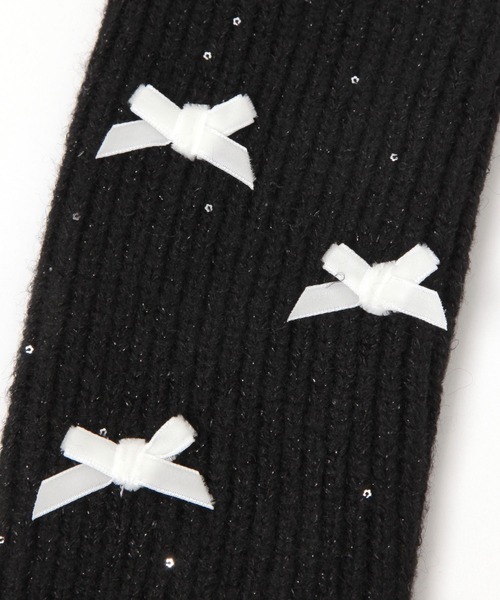 niko and...(ニコアンド)の「オリジナルリボン付きア-ムウォーマー(アームカバー・レディース・ブラック/グレー・FREE)」の4枚目の写真