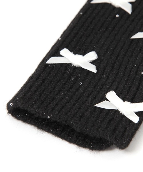 niko and...(ニコアンド)の「オリジナルリボン付きア-ムウォーマー(アームカバー・レディース・ブラック/グレー・FREE)」の5枚目の写真