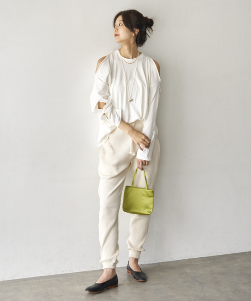 BASERANGE（ベースレンジ）の「BASERANGE/ベースレンジ SWEAT パンツ（スウェットパンツ・レディース・ホワイト・FREE）」の2枚目の写真