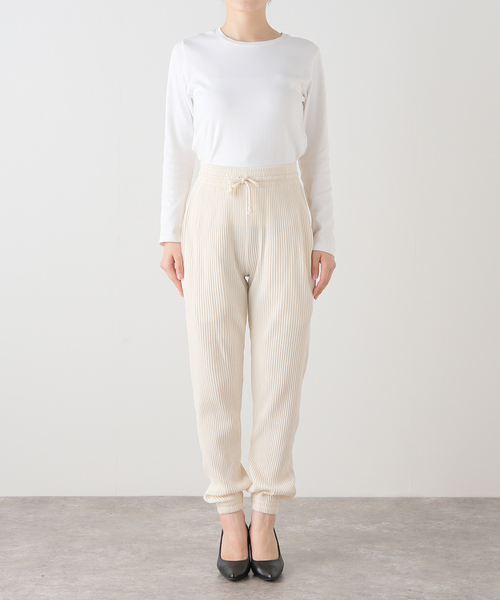 BASERANGE（ベースレンジ）の「BASERANGE/ベースレンジ SWEAT パンツ（スウェットパンツ・レディース・ホワイト・FREE）」の4枚目の写真