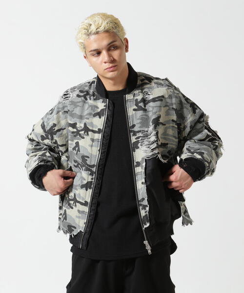 FR(13)NDS（フレンズ）の「FR(13)NDS/フレンズ/DAMAGE MA-1（MA-1・メンズ・ブラック/その他2・F）」の2枚目の写真