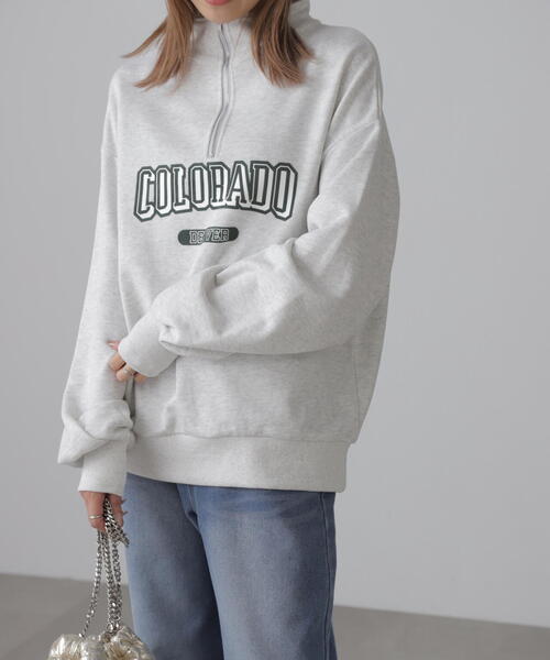 FREE'S MART(フリーズマート)の「◆カレッジロゴハーフジップスウェット(スウェット・レディース・ホワイト/グリーン/ネイビー・FREE)」の5枚目の写真