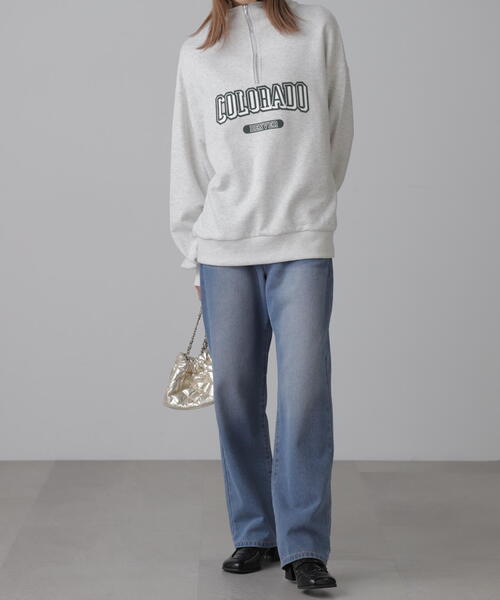 FREE'S MART(フリーズマート)の「◆カレッジロゴハーフジップスウェット(スウェット・レディース・ホワイト/グリーン/ネイビー・FREE)」の9枚目の写真