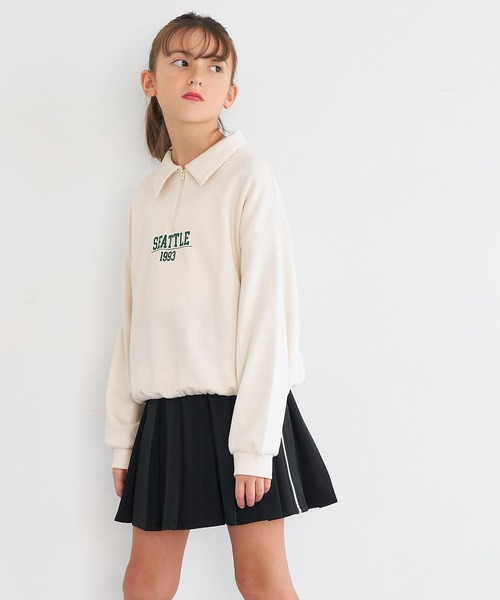 coca(coca)(コカ)の「キッズ ハーフジップ衿付きスウェット(スウェット・キッズ・アイボリー/ネイビー・150/130/140/120)」の7枚目の写真