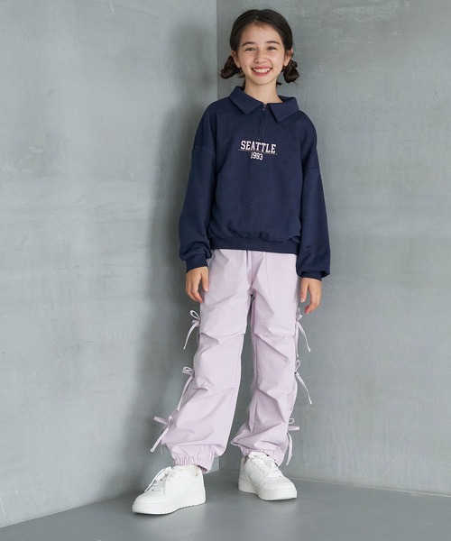 coca(coca)(コカ)の「キッズ ハーフジップ衿付きスウェット(スウェット・キッズ・アイボリー/ネイビー・150/130/140/120)」の13枚目の写真