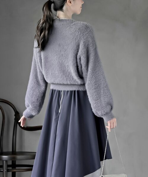 rps(アールピーエス)の「リボンボタンフェザーVネックカーディガン(カーディガン/ボレロ・レディース・アイボリー/ライトグレー/ピンク/パープル・フリー)」の10枚目の写真