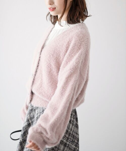 rps(アールピーエス)の「リボンボタンフェザーVネックカーディガン(カーディガン/ボレロ・レディース・アイボリー/ライトグレー/ピンク/パープル・フリー)」の21枚目の写真