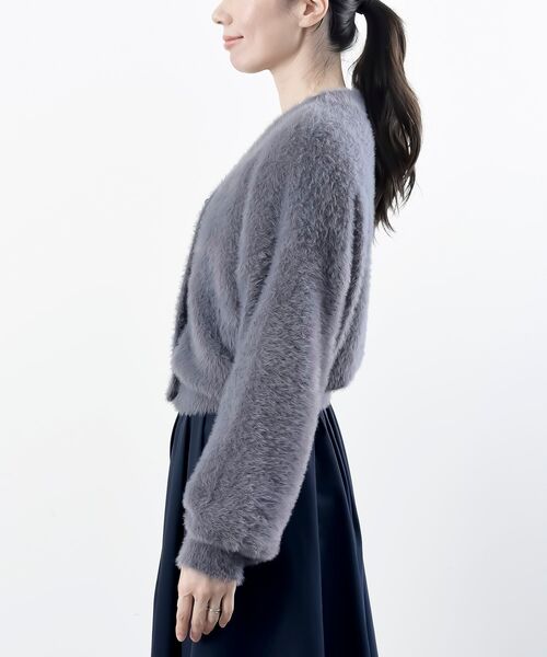 rps(アールピーエス)の「リボンボタンフェザーVネックカーディガン(カーディガン/ボレロ・レディース・アイボリー/ライトグレー/ピンク/パープル・フリー)」の16枚目の写真