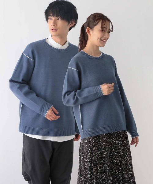 GLOBAL WORK（グローバルワーク）の「メルティ配色ステッチ/116287（ニット/セーター・メンズ・サックスブルー/ブラック/ホワイト/グレー系その他6・X-LARGE/SMALL/LARGE/MEDIUM）」の4枚目の写真