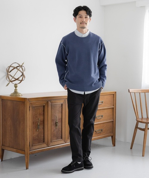 GLOBAL WORK（グローバルワーク）の「メルティ配色ステッチ/116287（ニット/セーター・メンズ・サックスブルー/ブラック/ホワイト/グレー系その他6・X-LARGE/SMALL/LARGE/MEDIUM）」の16枚目の写真