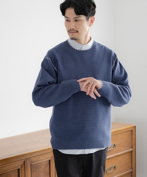 セール】メルティ配色ステッチ/116287（ニット/セーター）｜GLOBAL