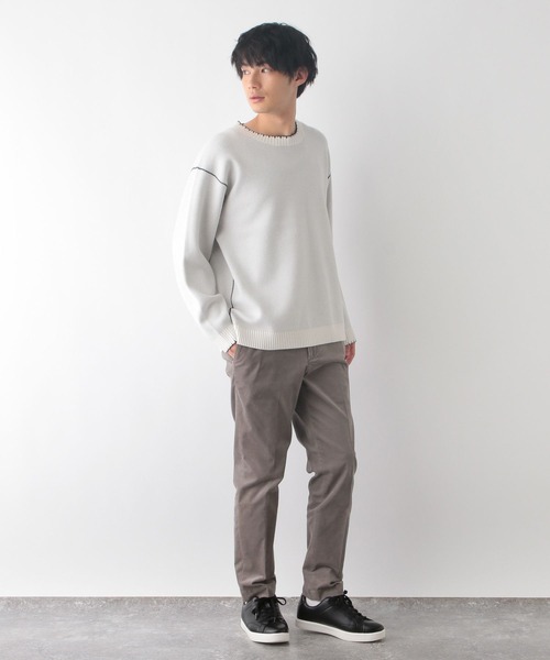 GLOBAL WORK（グローバルワーク）の「メルティ配色ステッチ/116287（ニット/セーター・メンズ・サックスブルー/ブラック/ホワイト/グレー系その他6・X-LARGE/SMALL/LARGE/MEDIUM）」の21枚目の写真