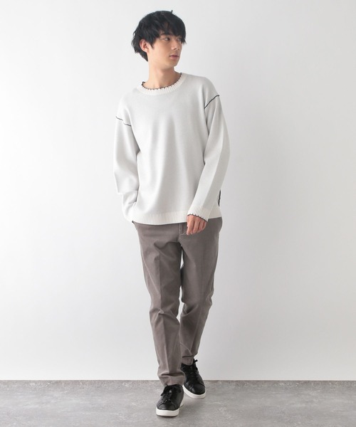 GLOBAL WORK（グローバルワーク）の「メルティ配色ステッチ/116287（ニット/セーター・メンズ・サックスブルー/ブラック/ホワイト/グレー系その他6・X-LARGE/SMALL/LARGE/MEDIUM）」の22枚目の写真