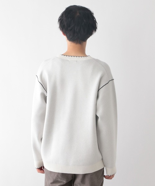 GLOBAL WORK（グローバルワーク）の「メルティ配色ステッチ/116287（ニット/セーター・メンズ・サックスブルー/ブラック/ホワイト/グレー系その他6・X-LARGE/SMALL/LARGE/MEDIUM）」の5枚目の写真